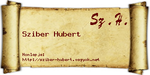 Sziber Hubert névjegykártya
